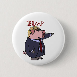 ドナルド・トランプのおもしろいなブタの政治漫画 缶バッジ