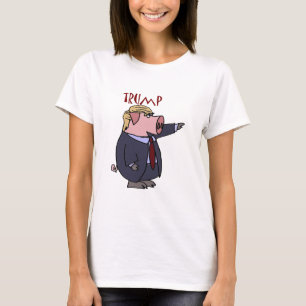 ドナルド・トランプのおもしろいなブタの政治漫画 Tシャツ
