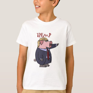 ドナルド・トランプのおもしろいなブタの政治漫画 Tシャツ