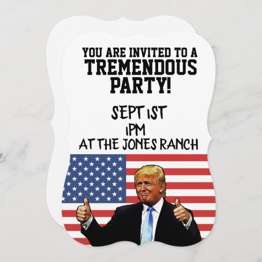 ドナルド・トランプのパーティー招待状をカスタマイズ 招待状 (正面/裏面)