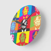 ドナルド・トランプのポップアート ラウンド壁時計 (傾斜)