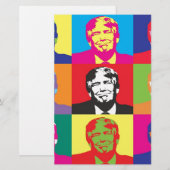 ドナルド・トランプのポップアート 便箋 (正面/裏面)