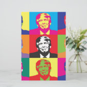 ドナルド・トランプのポップアート 便箋 (スタンド正面)