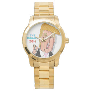 ドナルド・トランプの喜劇的な漫画の億万長者の金時計 腕時計