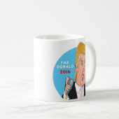ドナルド・トランプの喜劇的な漫画の風刺漫画のコーヒー・マグ コーヒーマグカップ (正面右)