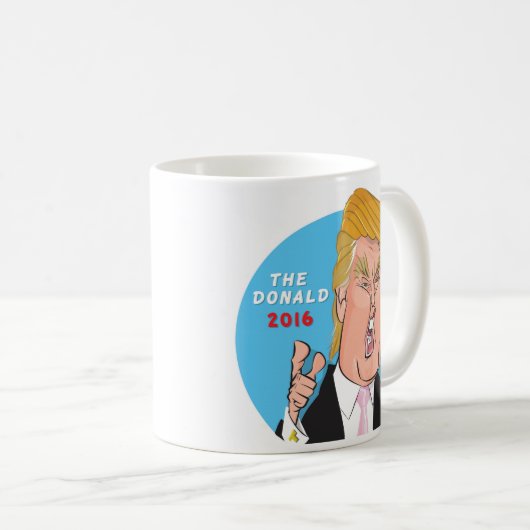 ドナルド・トランプの喜劇的な漫画の風刺漫画のコーヒー・マグ コーヒーマグカップ (正面右)