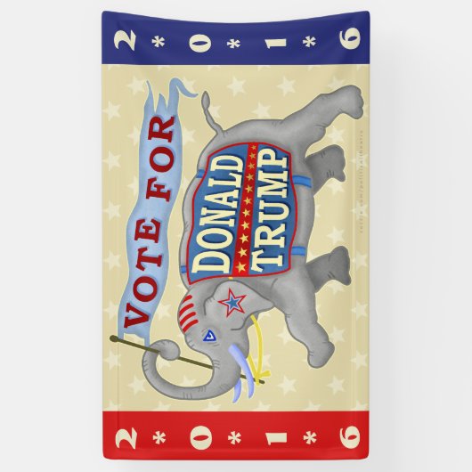 ドナルド・トランプの大統領2016共和党員象 横断幕 (縦)