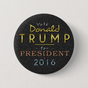 ドナルド・トランプの大統領2016年金ゴールドの黒い上品 缶バッジ