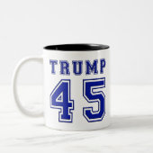 ドナルド・トランプの大統領Blueの白いコーヒーカップのマグ ツートーンマグカップ (左)