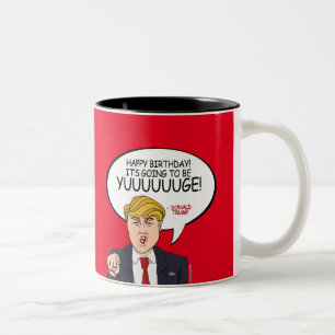ドナルド・トランプの挨拶-ハッピーバースデー- .png ツートーンマグカップ