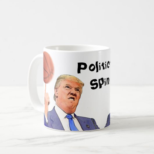 ドナルド・トランプの政治風刺のマグ|のバスケットボールのコップ コーヒーマグカップ (正面左)