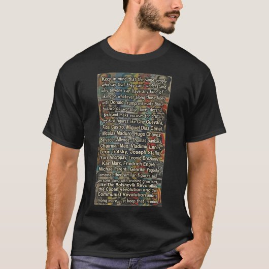 ドナルド・トランプの曲折、転換、皮肉、そして歴史 Tシャツ (正面)
