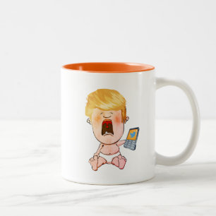 ドナルド・トランプの泣き叫びのベビー ツートーンマグカップ