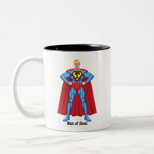 ドナルド・トランプの盗み男 ツートーンマグカップ (左)