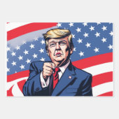ドナルド・トランプの米国政治への影響 ラッピングペーパーシート (正面)
