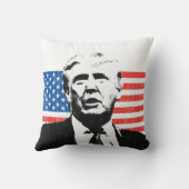 ドナルド・トランプの米国旗のカスタムの文字 クッション (裏面)