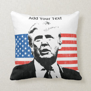 ドナルド・トランプの米国旗のカスタムの文字 クッション
