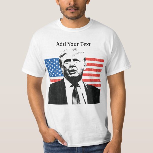 ドナルド・トランプの米国旗のカスタムの文字 Tシャツ (正面)
