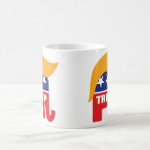 ドナルド・トランプの髪型と共和党ゾウのロゴ コーヒーマグカップ (中央)