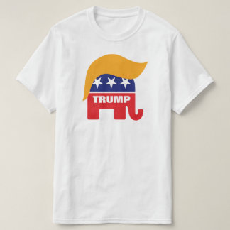 ドナルド・トランプの髪型と共和党ゾウのロゴ Tシャツ