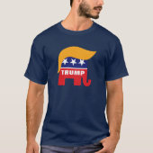 ドナルド・トランプの髪型共和党ゾウロゴ Tシャツ (正面)