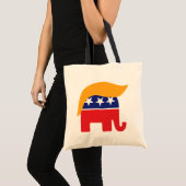ドナルド・トランプの髪型 GOP象ロゴ トートバッグ (正面(商品))