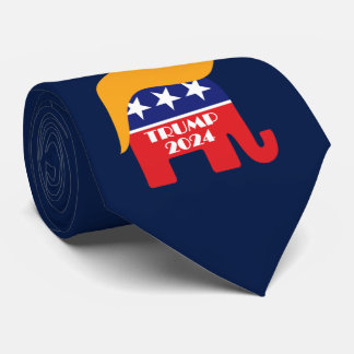 ドナルド・トランプの髪型 GOP象ロゴ 2024 ネクタイ