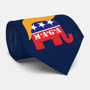 ドナルド・トランプの髪型 GOP エレファントロゴ MAGA ネクタイ
