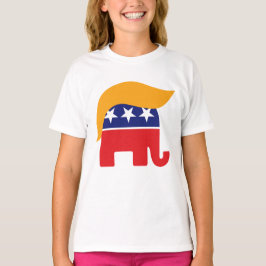 ドナルド・トランプの髪型 GOP エレファント ロゴ Tシャツ
