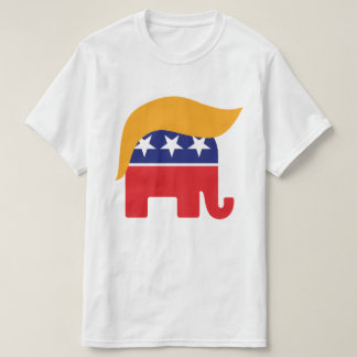 ドナルド・トランプの髪型 GOP エレファント ロゴ Tシャツ