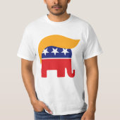 ドナルド・トランプの髪型 GOP エレファント ロゴ Tシャツ (正面)