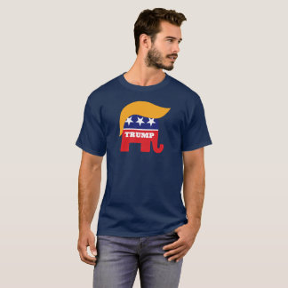ドナルド・トランプの髪型 GOP エレファント ロゴ Tシャツ
