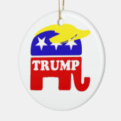 ドナルド・トランプのToupeeの共和党員象 セラミックオーナメント (左)