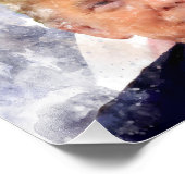 ドナルド・トランプはアメリカ国旗で微笑んでいる フォトプリント            (角)