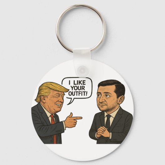 ドナルド・トランプはゼレンスキーのスーツをフォーマル称える キーホルダー (正面)