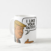 ドナルド・トランプはゼレンスキーのスーツをフォーマル称える コーヒーマグカップ (正面左)