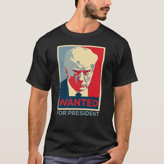 ドナルド・トランプはトランプ2024年おもしろい大統領に指名手配 Tシャツ (正面)
