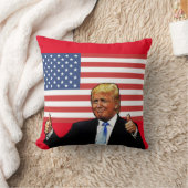 ドナルド・トランプは愛国的な枕を親指で上げる クッション (ブランケット)
