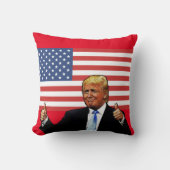 ドナルド・トランプは愛国的な枕を親指で上げる クッション (正面)