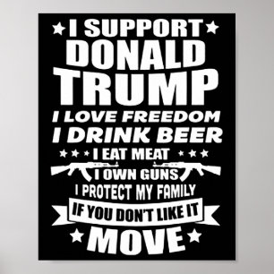 ドナルド・トランプを支持する 自由が好きだ ビールを飲む ポスター