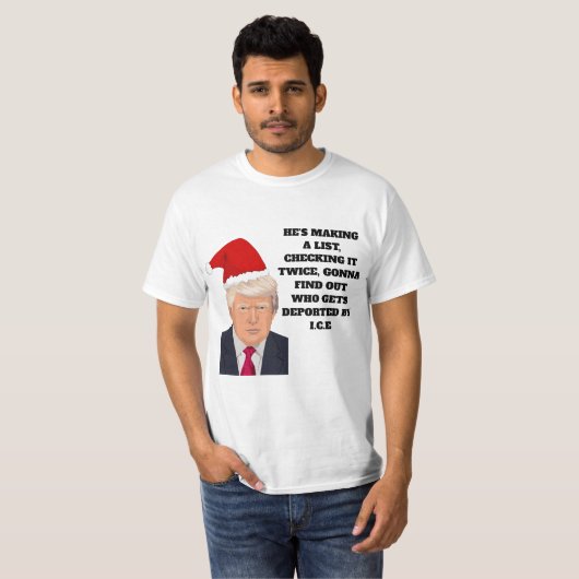 ドナルド・トランプサンタクロースのおもしろいなクリスマスのTシャツ Tシャツ (正面フル)
