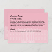 ドナルド・トランプスリップまたは滑ることプレジデントPINK / WHへのメール 案内ポストカード (正面/裏面)