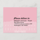 ドナルド・トランプスリップまたは滑ることプレジデントPINK / WHへのメール 案内ポストカード (裏面)