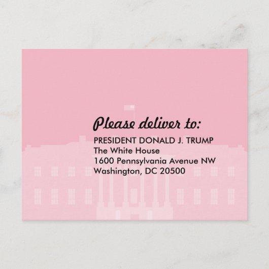 ドナルド・トランプスリップまたは滑ることプレジデントPINK / WHへのメール 案内ポストカード (裏面)