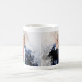 ドナルド・トランプポートレート水色 コーヒーマグカップ (中央)