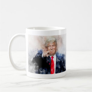 ドナルド・トランプポートレート水色 コーヒーマグカップ