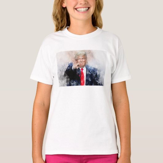 ドナルド・トランプポートレート水色 Tシャツ (正面)
