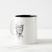 ドナルド・トランプポートレート自分の言葉を追加！ ツートーンマグカップ (正面左)