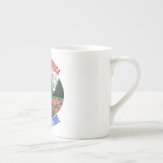 ドナルド・トランプ一度にアメリカを一つのバッグで浄化 ボーンチャイナマグカップ (右)