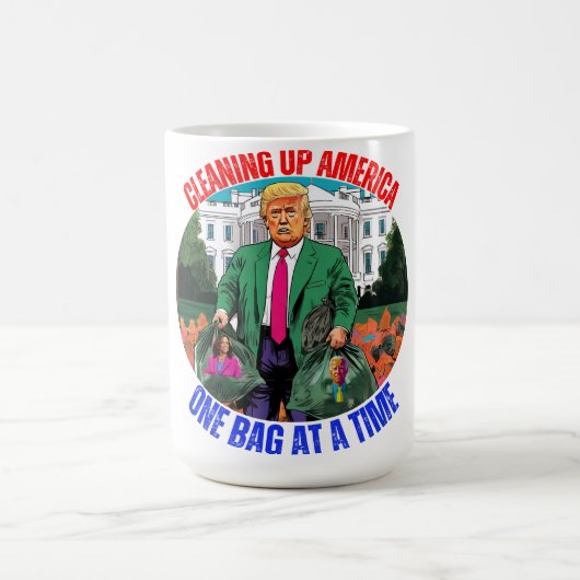 ドナルド・トランプ一度にアメリカを一つのバッグで浄化 モーフィングマグカップ (中央)